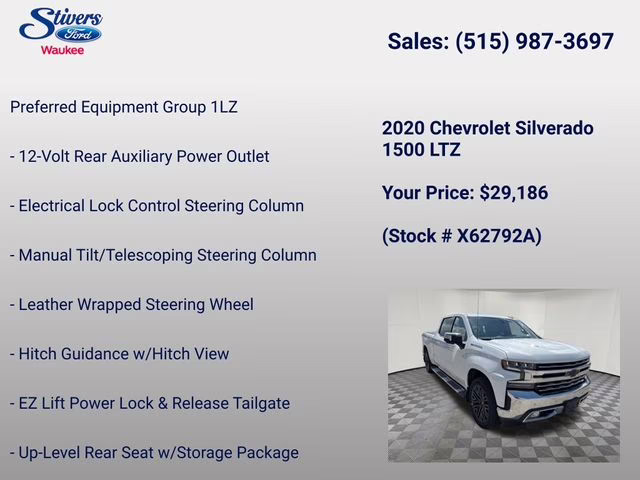 2020 Summit White Chevrolet Silverado 1500 LTZ 4X4 Truck