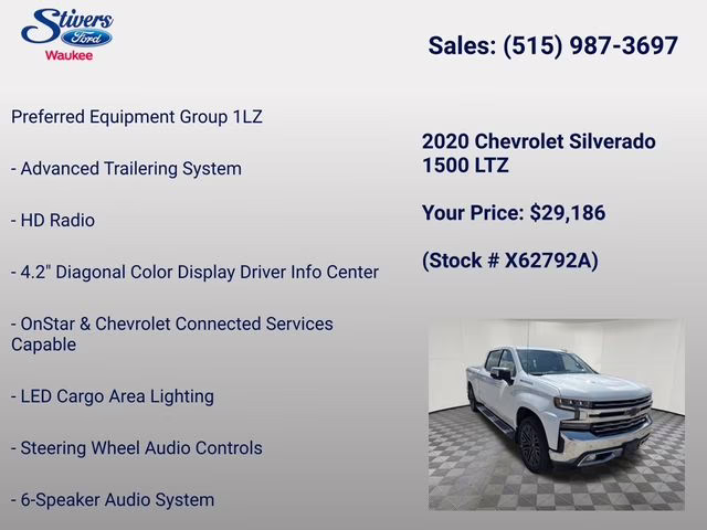 2020 Summit White Chevrolet Silverado 1500 LTZ 4X4 Truck