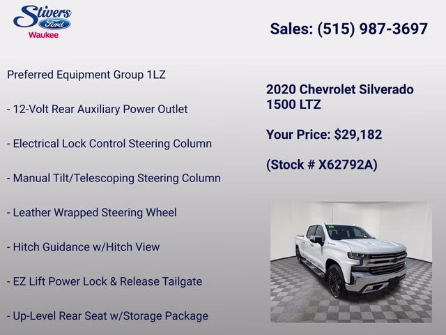 2020 Summit White Chevrolet Silverado 1500 LTZ 4X4 Truck