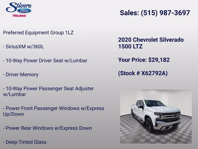 2020 Summit White Chevrolet Silverado 1500 LTZ 4X4 Truck