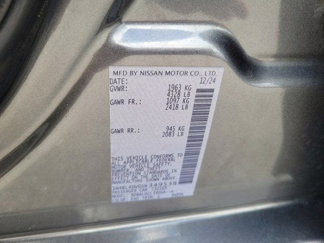 2025 Gun Metallic Nissan Altima 2.5 SV FWD Sedan