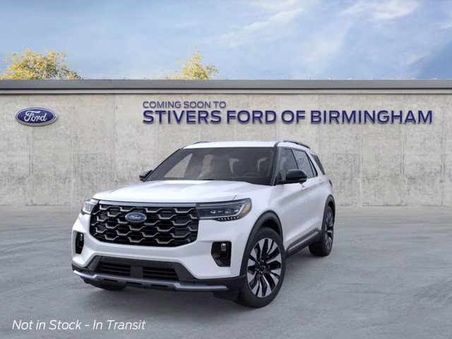 2026 Star White Metallic Tri-Coat Ford Explorer Platinum 4X4 SUV