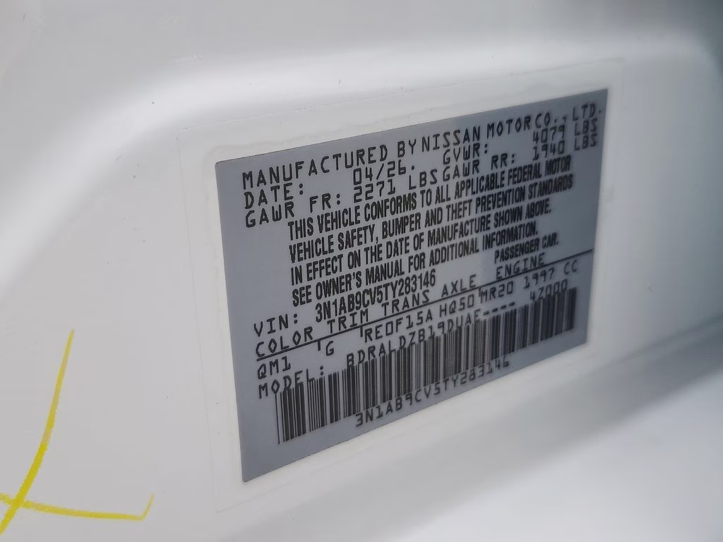 2026 Fresh Powder Nissan Sentra SV FWD Sedan