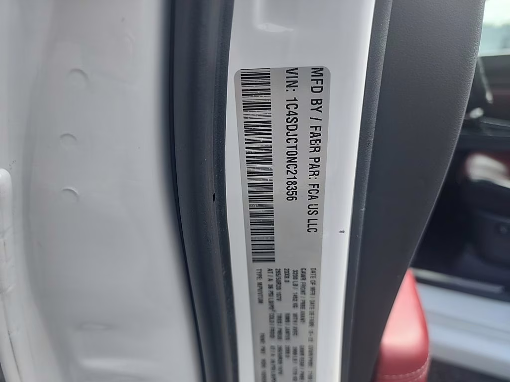 2022 White Knuckle Clearcoat Dodge Durango R/T AWD SUV