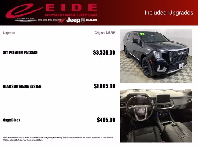 2022 Onyx Black GMC Yukon SLT 4X4 SUV
