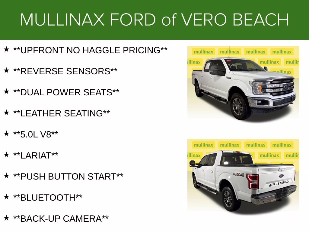 2018 Oxford White Ford F-150 Lariat 4X4 Truck