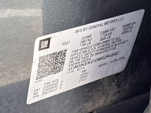 2021 Shadow Gray Metallic Chevrolet Suburban RST 4X4 SUV