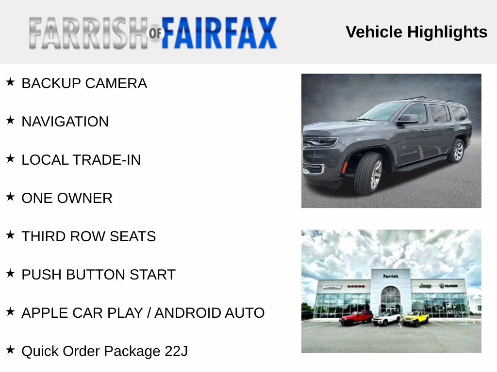 2022 Baltic Gray Metallic Clearcoat Jeep Wagoneer Series II 4X4 SUV