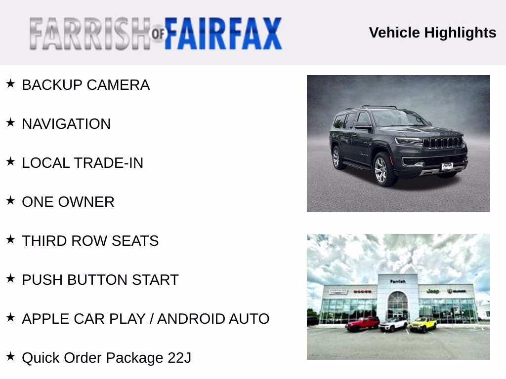 2022 Baltic Gray Metallic Clearcoat Jeep Wagoneer Series II 4X4 SUV