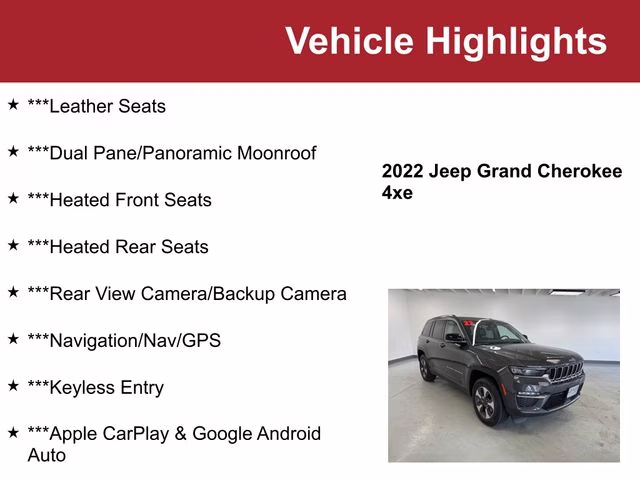 2022 Baltic Gray Metallic Clearcoat Jeep Grand Cherokee 4xe 4X4 SUV