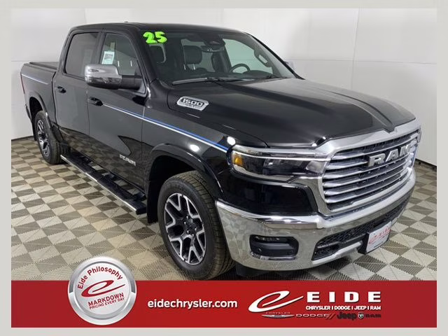 2025 Diamond Black Crystal Pearlcoat Ram 1500 Laramie 4X4 Truck