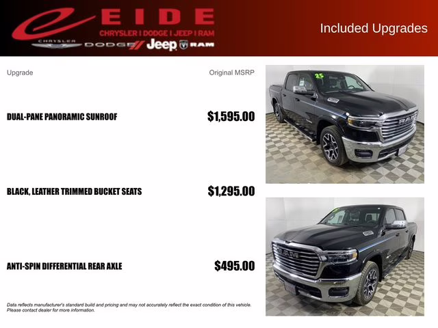 2025 Diamond Black Crystal Pearlcoat Ram 1500 Laramie 4X4 Truck