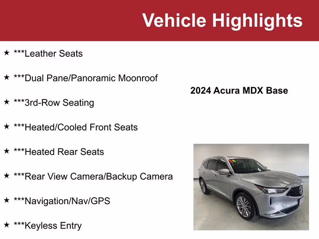 Used 2024 Acura MDX Platinum Elite with VIN 5J8YE1H8XRL801973 for sale in Waite Park, Minnesota