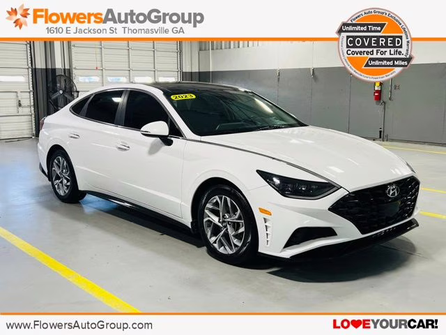 2023 Serenity White Hyundai Sonata SEL FWD Sedan