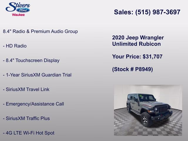 2020 Sting-Gray Clearcoat Jeep Wrangler Unlimited Rubicon 4X4 SUV