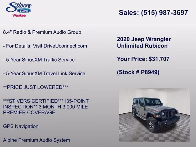 2020 Sting-Gray Clearcoat Jeep Wrangler Unlimited Rubicon 4X4 SUV
