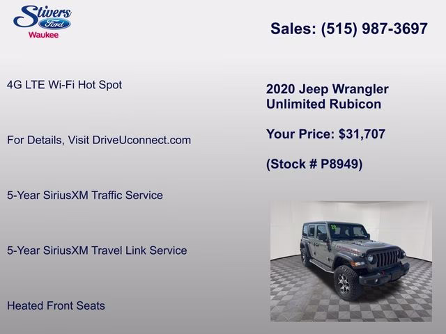 2020 Sting-Gray Clearcoat Jeep Wrangler Unlimited Rubicon 4X4 SUV