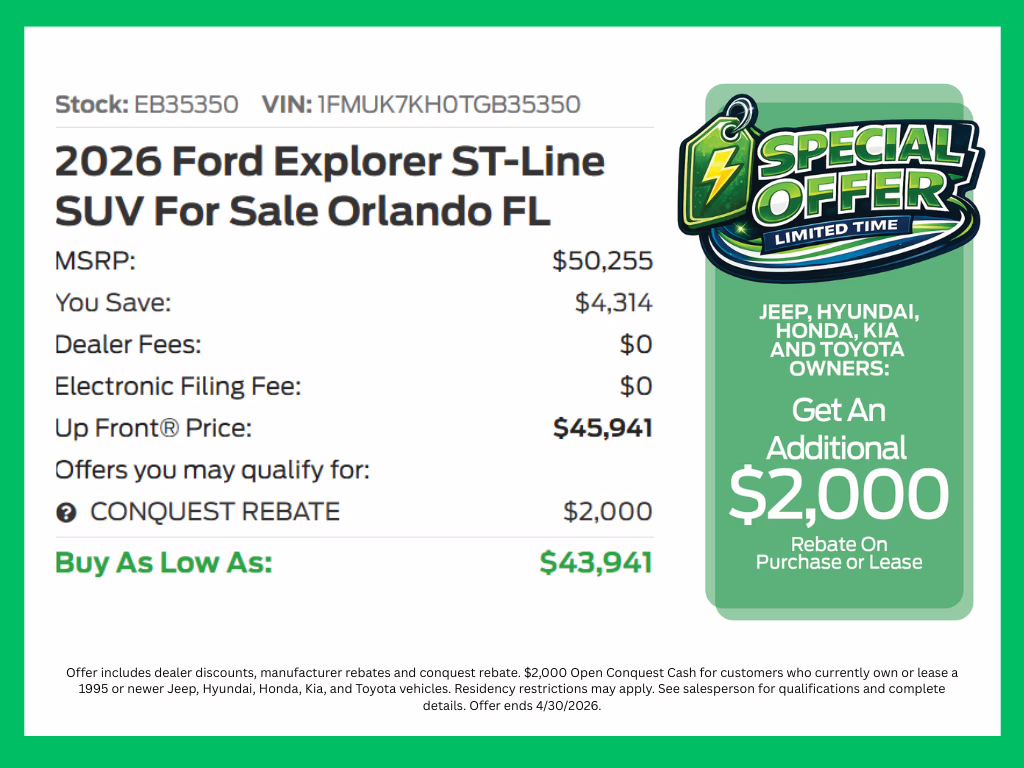 2026 Vapor Blue Metallic Ford Explorer ST-Line RWD SUV