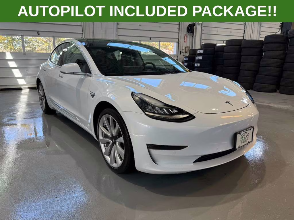 2018 Pearl White Multi-Coat Tesla Model 3 Long Range AWD Sedan
