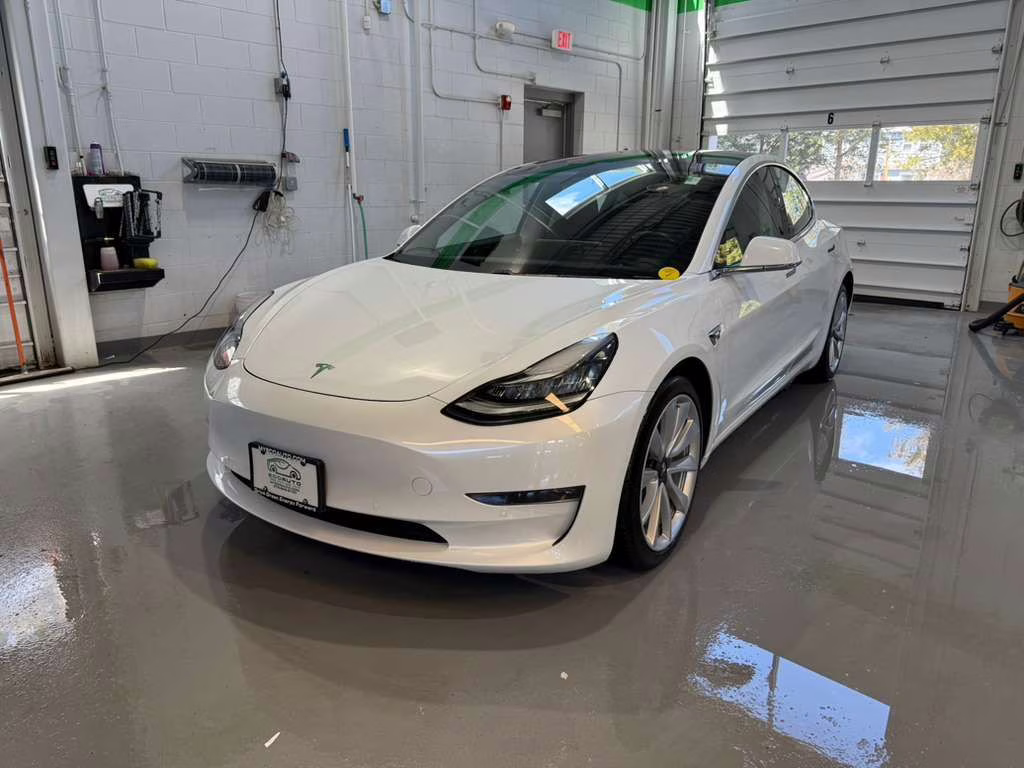 2018 Pearl White Multi-Coat Tesla Model 3 Long Range AWD Sedan