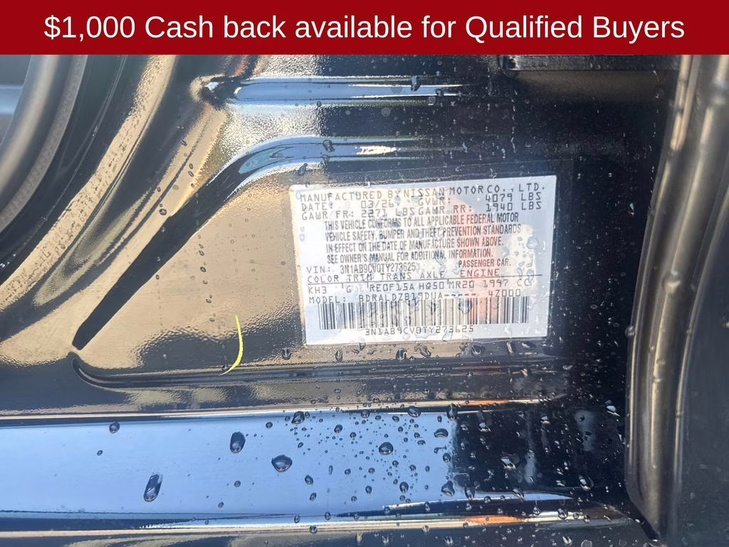 2026 Super Black Nissan Sentra SV FWD Sedan