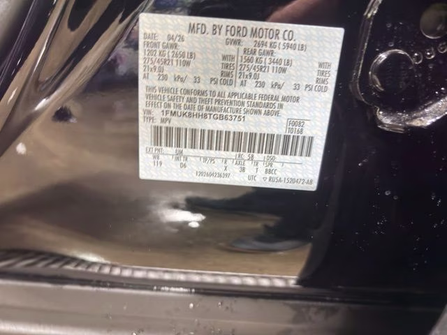 2026 Agate Black Metallic Ford Explorer Platinum 4X4 SUV