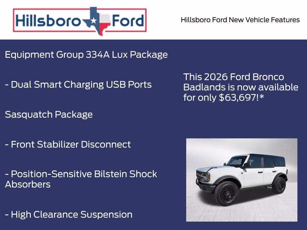 2026 Avalanche Gray Ford Bronco Badlands 4X4 SUV