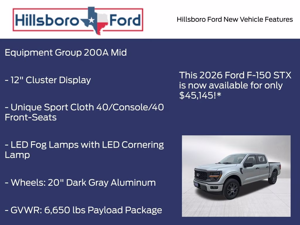 2026 Iconic Silver Metallic Ford F-150 STX 4X4 Truck
