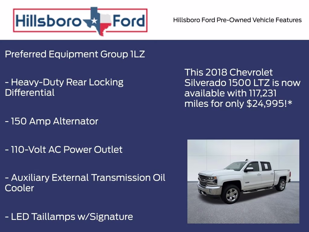 2018 Iridescent Pearl Tricoat Chevrolet Silverado 1500 LTZ 4X4 Truck