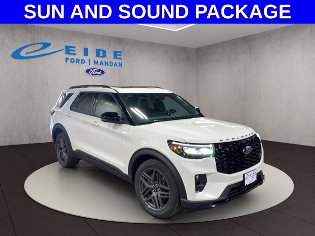 2026 Star White Metallic Tri-Coat Ford Explorer ST 4X4 SUV