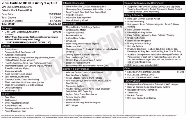 2026 Black Raven Cadillac OPTIQ Luxury RWD SUV