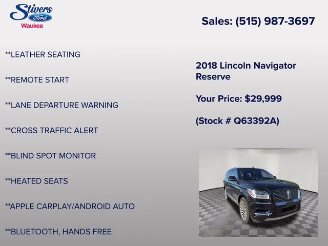 2018 Velvet Lincoln Navigator Reserve 4X4 SUV