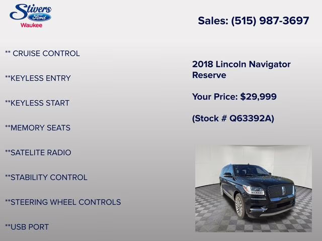 2018 Velvet Lincoln Navigator Reserve 4X4 SUV
