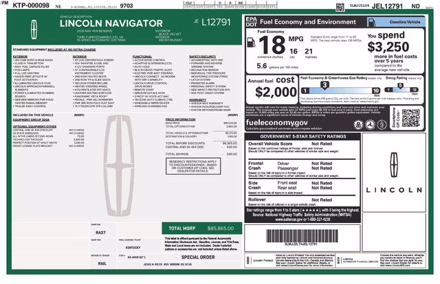 2018 Velvet Lincoln Navigator Reserve 4X4 SUV