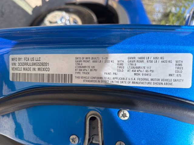 2021 Hydro Blue Pearlcoat Ram 3500 Laramie 4X4 Truck