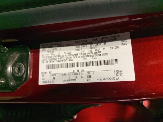 2019 Ruby Red Metallic Ford F-150 Platinum 4X4 Truck