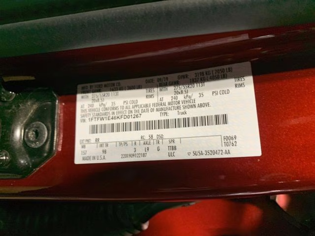 2019 Ruby Red Metallic Ford F-150 Platinum 4X4 Truck