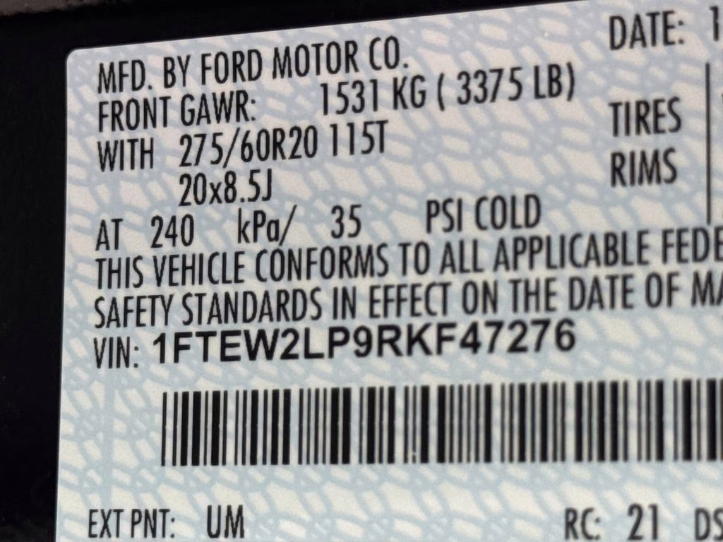 2024 Black Metallic Ford F-150 STX 4X4 Truck