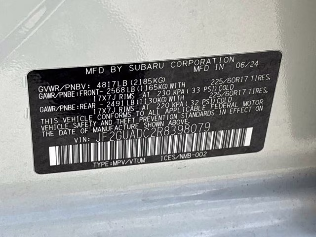 2024 Crystal White Pearl Subaru Crosstrek Premium AWD SUV