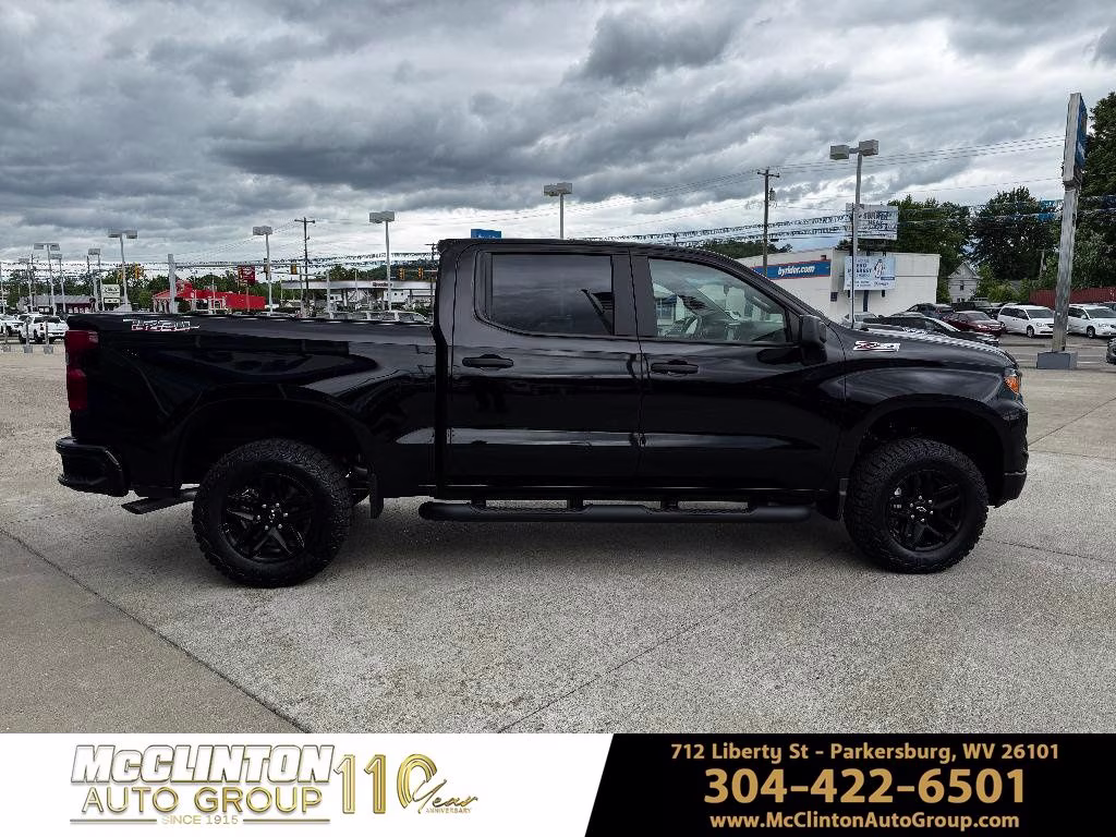 2026 Black Chevrolet Silverado 1500 Custom Trail Boss 4X4 Truck