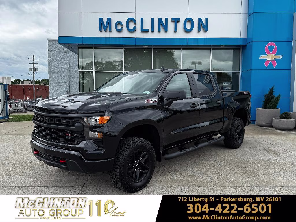 2026 Black Chevrolet Silverado Custom Trail Boss 4X4 Truck