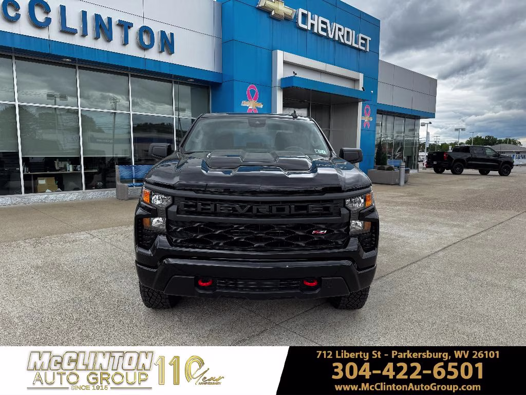2026 Black Chevrolet Silverado Custom Trail Boss 4X4 Truck