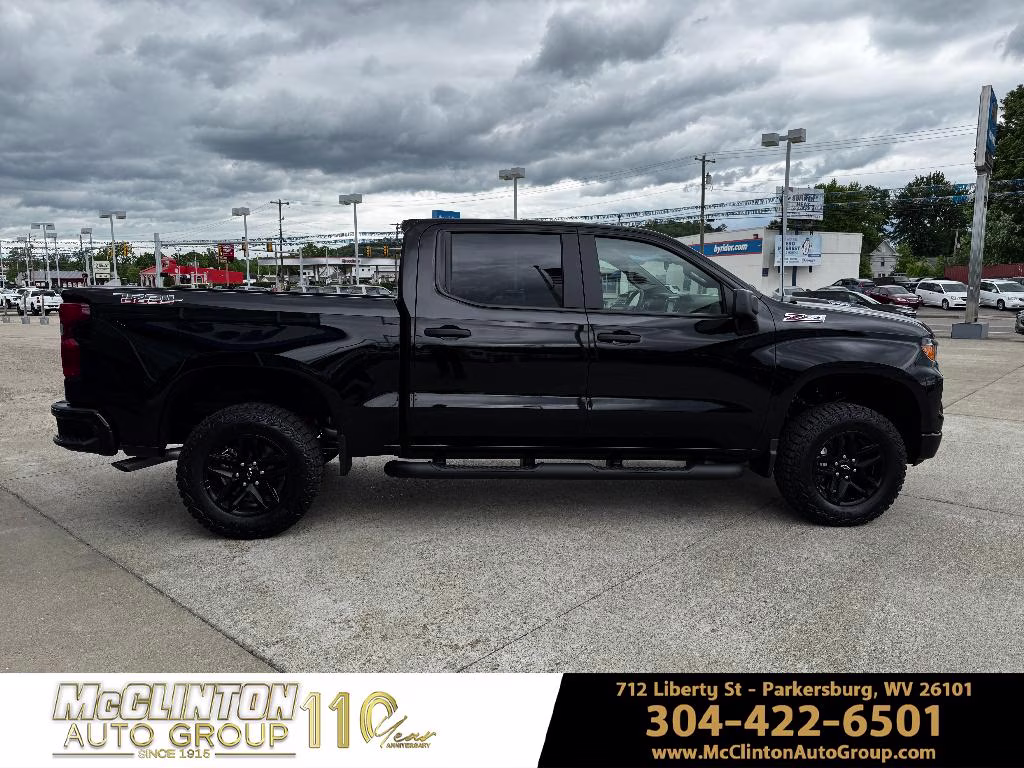 2026 Black Chevrolet Silverado Custom Trail Boss 4X4 Truck