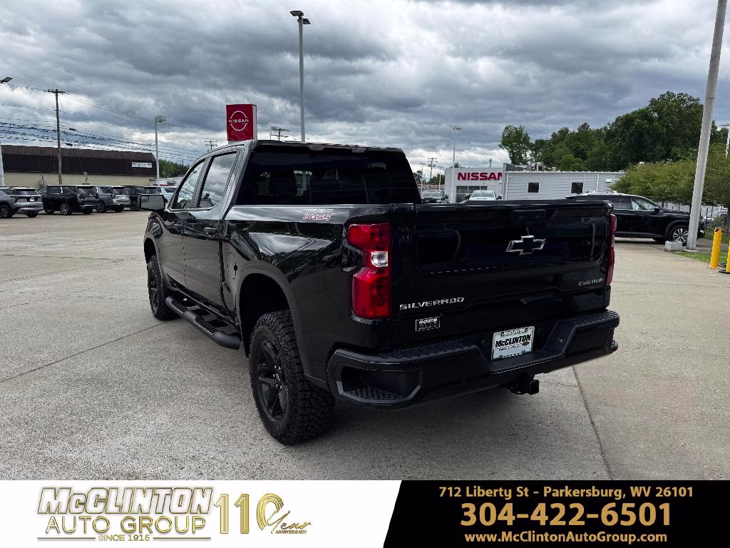 2026 Black Chevrolet Silverado Custom Trail Boss 4X4 Truck