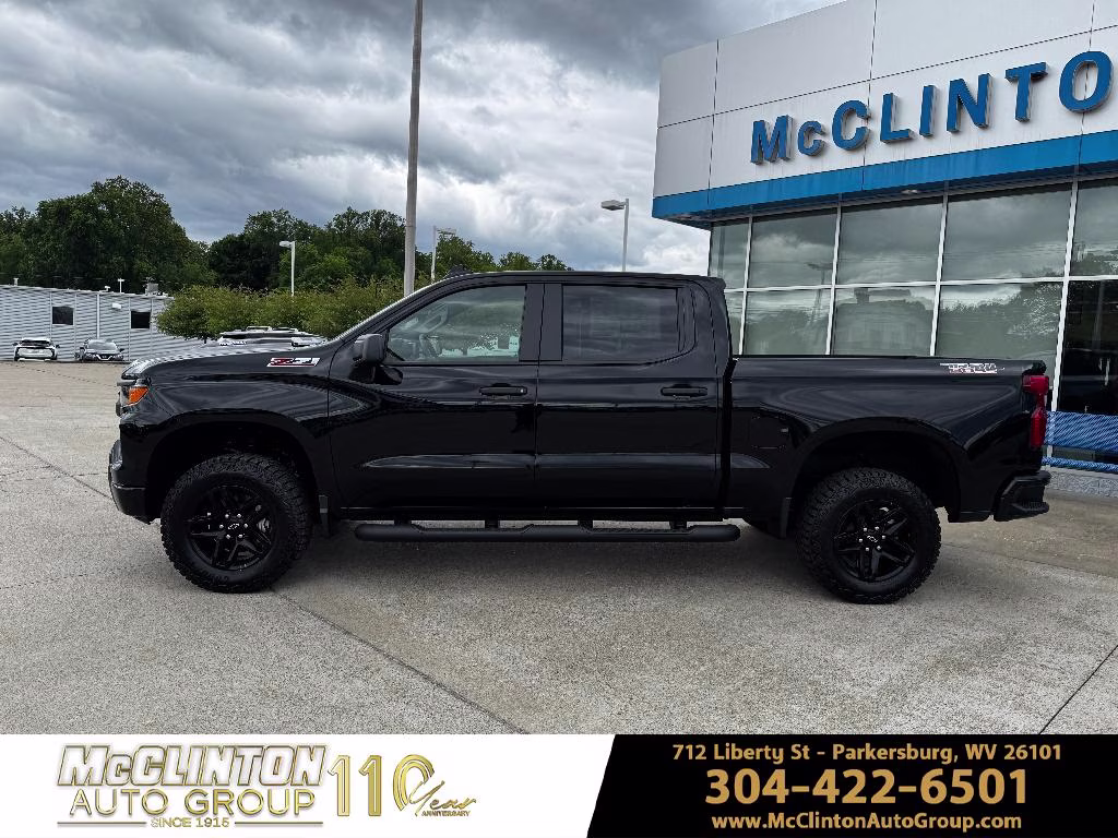 2026 Black Chevrolet Silverado Custom Trail Boss 4X4 Truck