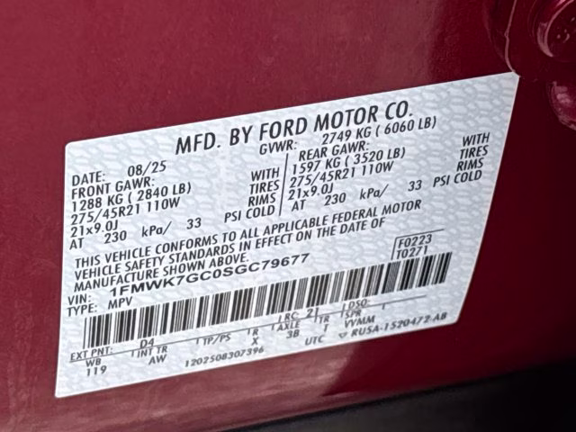 2025 Red Metallic Ford Explorer ST RWD SUV