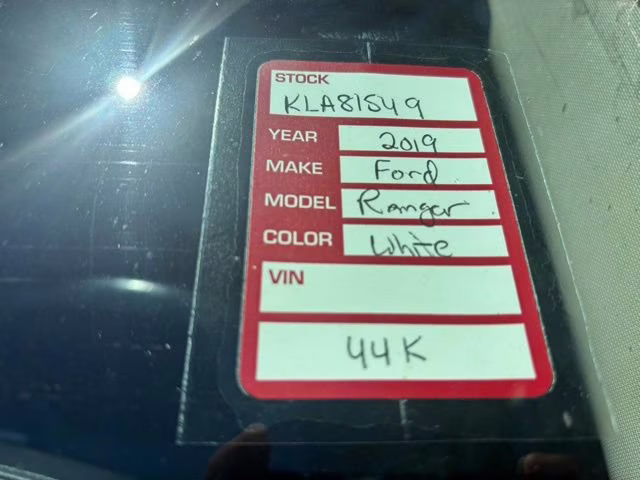 2019 White Platinum Clearcoat Ford Ranger Lariat 4X4 Truck