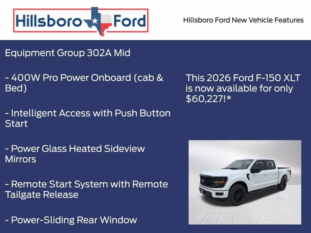 2026 Oxford White Ford F-150 XLT 4X4 Truck