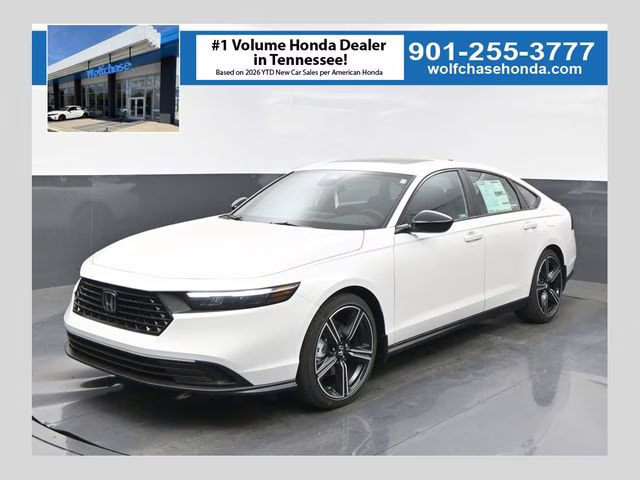 2026 Platinum White Pearl Honda Accord Hybrid Sport FWD Sedan