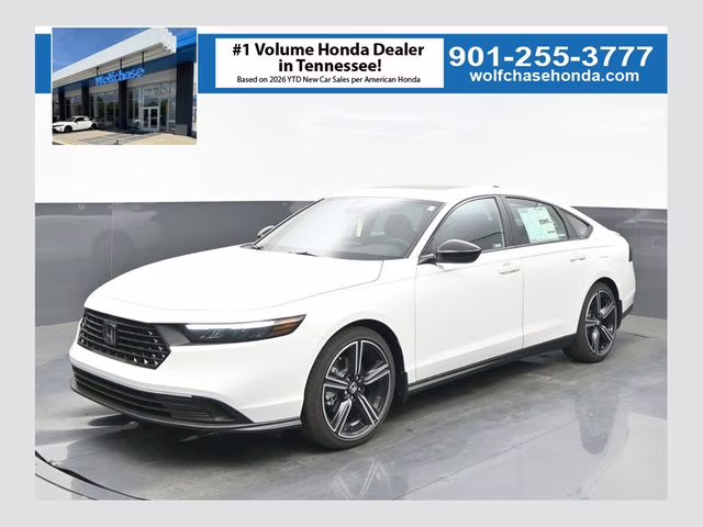 2026 Platinum White Pearl Honda Accord Hybrid Sport FWD Sedan